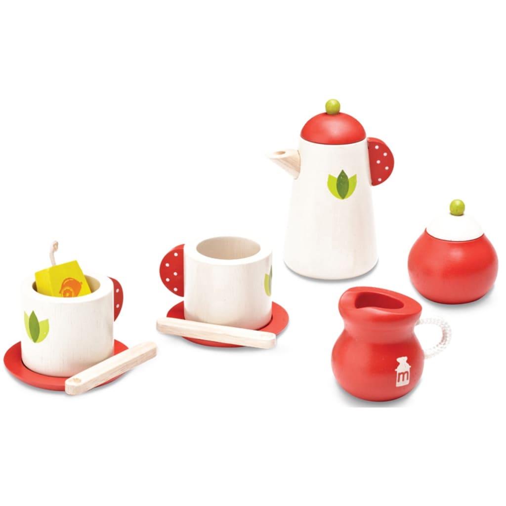 Wonderworld Theeservies speelgoed rood en wit hout HOUT192436 online kopen