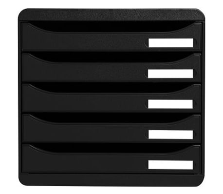 Exacompta Set de cajones para escritorio Ecoblack con 5 cajones