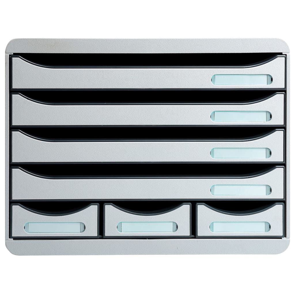 Exacompta Desktop Drawer Set Store-Box with 7 Drawers Light Grey