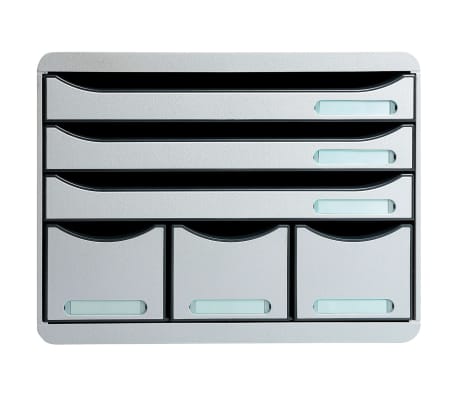 Exacompta Store-Box Desktop Drawer Set Maxi with 6 Drawers Light Grey