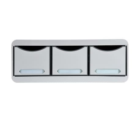 Exacompta Toolbox Maxi Desktop Drawer Set Office with 3 Drawers Light Grey