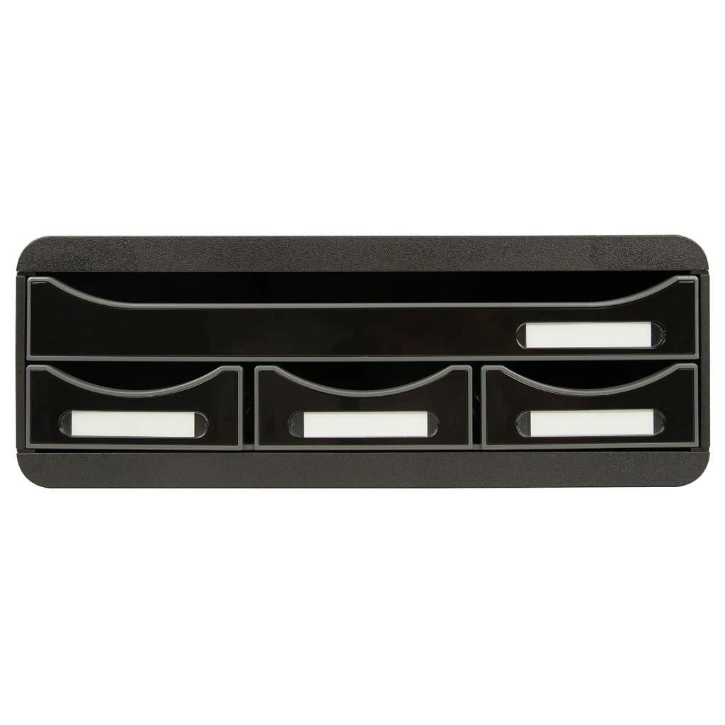 Exacompta Desktop Drawer Set Toolbox with 4 Drawers Glossy Black