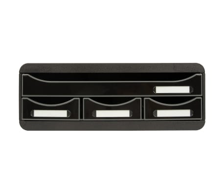 Exacompta Set de tiroirs de bureau Toolbox 4 tiroirs Noir brillant