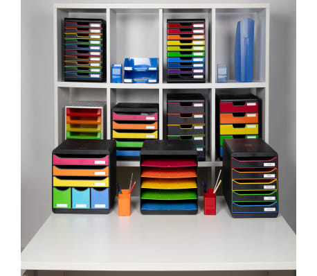 Exacompta Set tiroirs bureau Plus Big-Box Black Office 5 tiroirs Noir