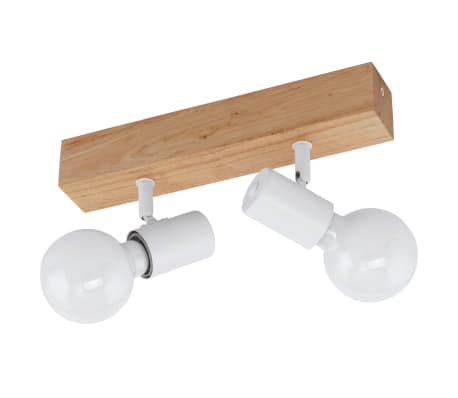 EGLO LED Spotleuchte Townshend 3 mit 2 Lampen Holz Weiß und Beige EGLO LED Spotleuchte Townshend 3 mit 2 Lampen Holz Weiß und Beige