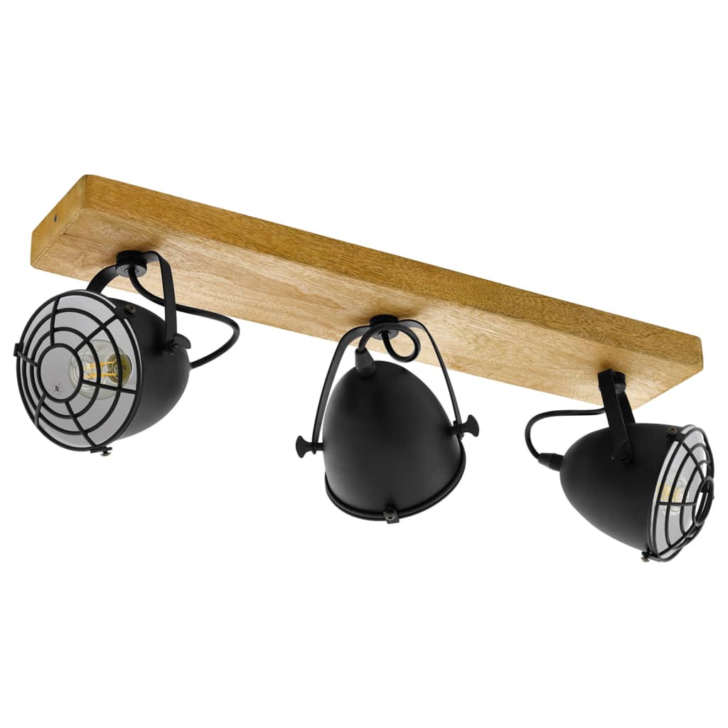 

EGLO Spotlight Gatebeck 3 lampen staal en hout zwart