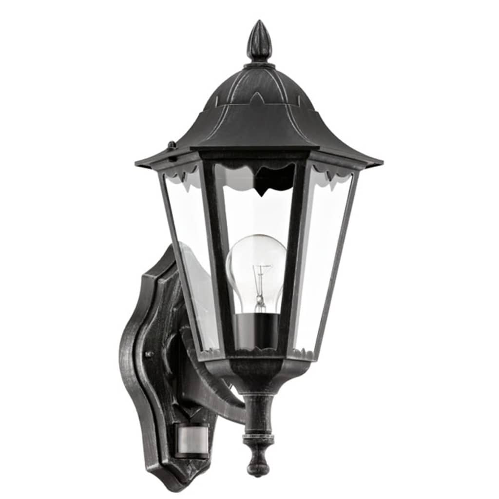 409632 EGLO Lampă de perete exterior cu senzor “Navedo” 60 W Negru 93458 eglo