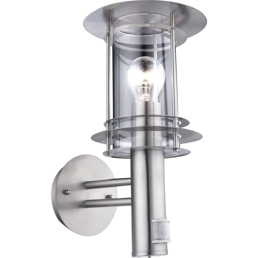 GLOBO Buiten wandlamp sensor MIAMI roestvrij staal zilverkleurig 3151S