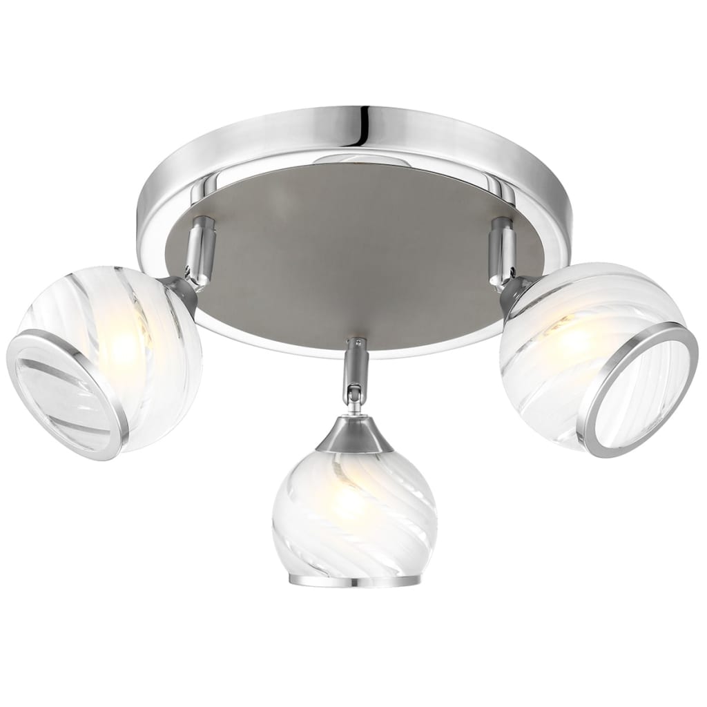 VidaXL - GLOBO Spotlight met 3 peertjes AILA chroom en nikkel mat 56568-3