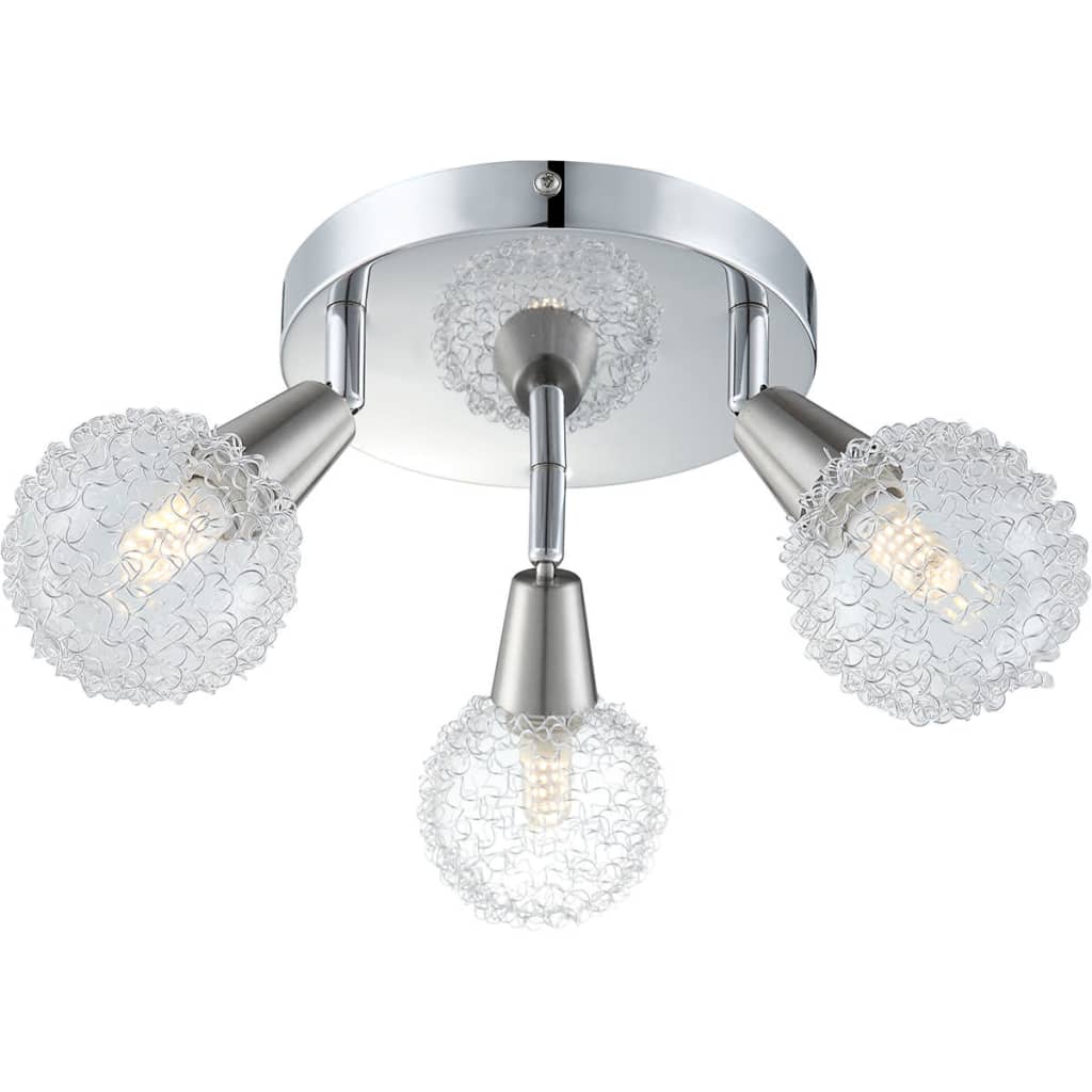 417113 GLOBO LED Spot Light with 3 Bulbs ”CICER” Chrome and Nickel 56039-3