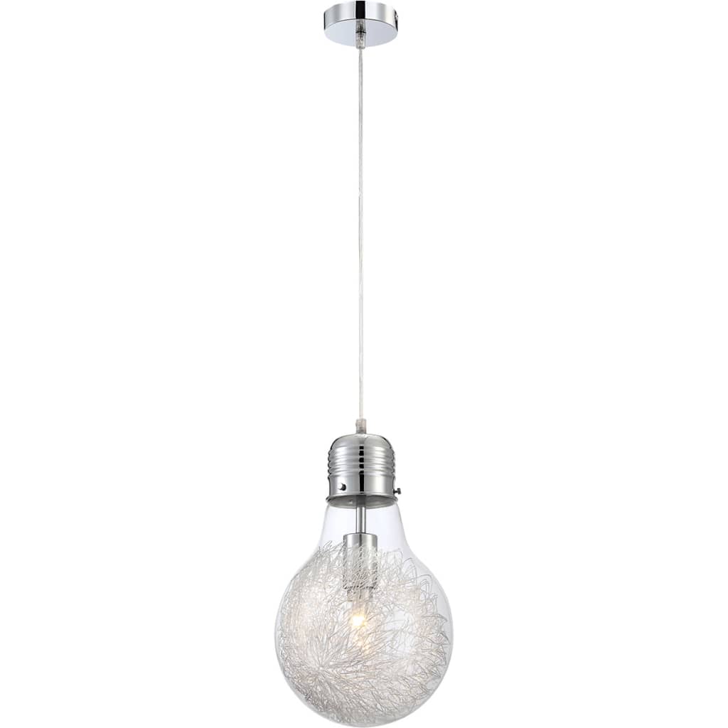 GLOBO LED-hanglamp FELIX glas + chroom 15039