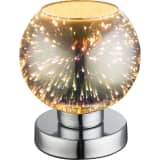 GLOBO Lámpara de mesa de efecto 3D KOBY vidrio cromado 15x18 cm 15845T