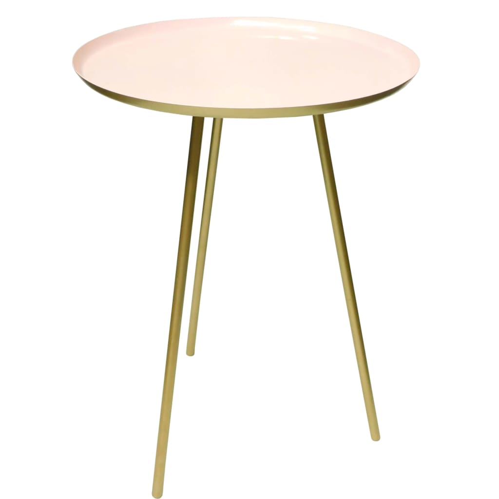 

bhp Bijzettafel 36x51 cm metaal lichtroze en goud B154389