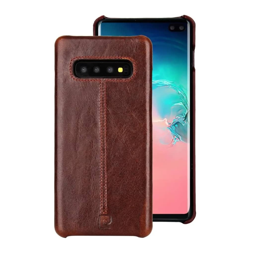 Pierre Cardin lederen backcover hoes - Samsung Galaxy S10 Plus - Coffee