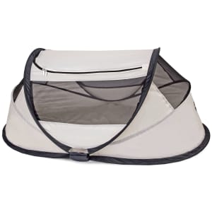 DERYAN Reisbedje pop-up BabyBox met klamboe crème
