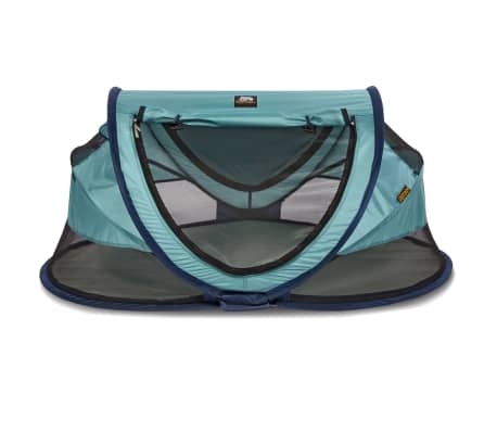 DERYAN Pop-up Toddler Travel Cot with Mosquito Net Luxe Ocean Blue