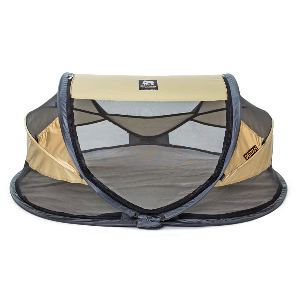 

DERYAN Babyreisbedje pop-up met klamboe Luxe goudkleurig