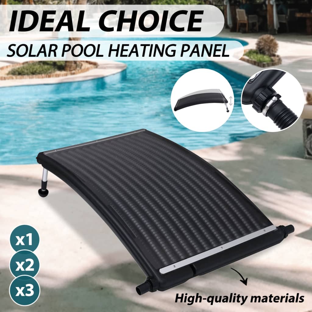 vidaXL Curved Pool Solar Heating Panel Black (92575) for sale online