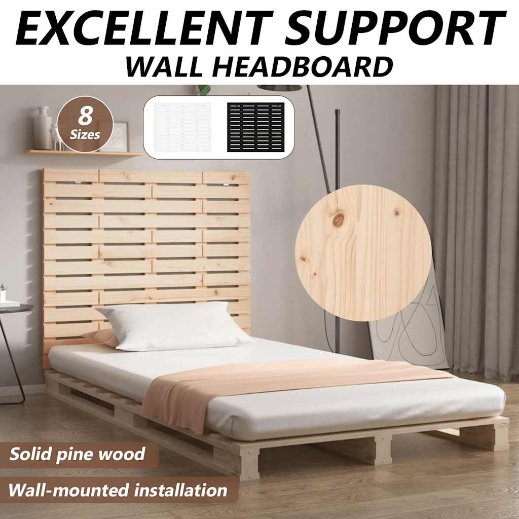 Wall Headboard Wooden Bed Head Single Double Queen King Solid Wood Pine