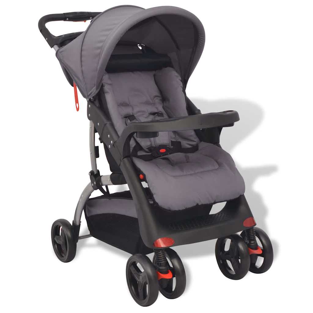 vidaXL Sillita de Paseo de Bebé Acero Cochecito Carrito Niños Azul/Rojo/Gris - Imagen 14 de 14