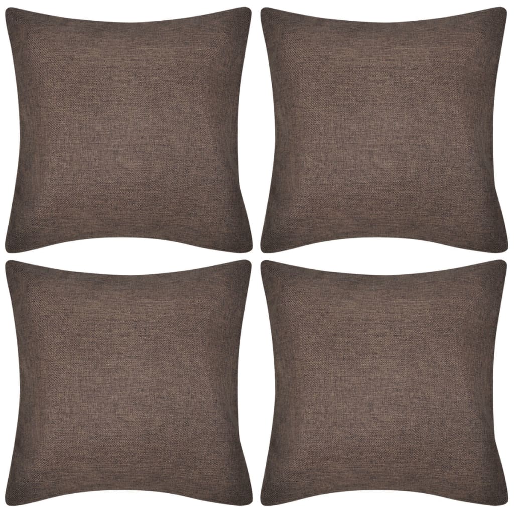 4 Brown Cushion Covers Linen Look 50 X 50 Cm Vidaxl Co Uk 4 brown cushion covers linen look 50 x 50 cm vidaxl co uk