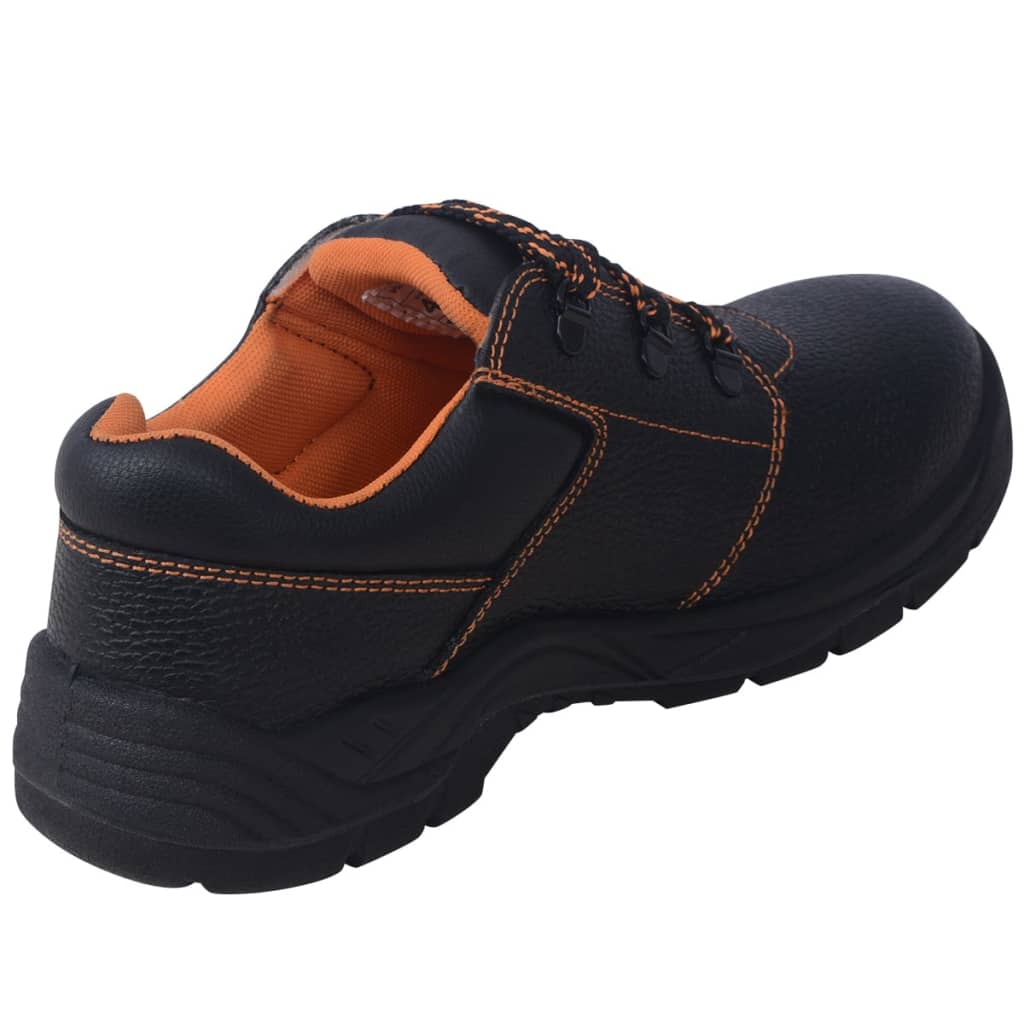 vidaXL Safety Shoes Black Size 44 Leather vidaXL.co.uk