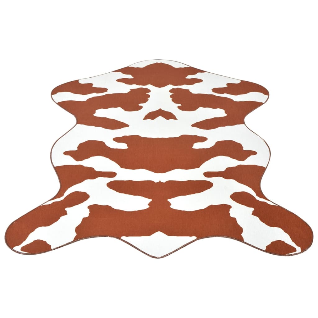 vidaXL Shaped Rug 150x220 cm Brown Cow Print vidaXL.co.uk