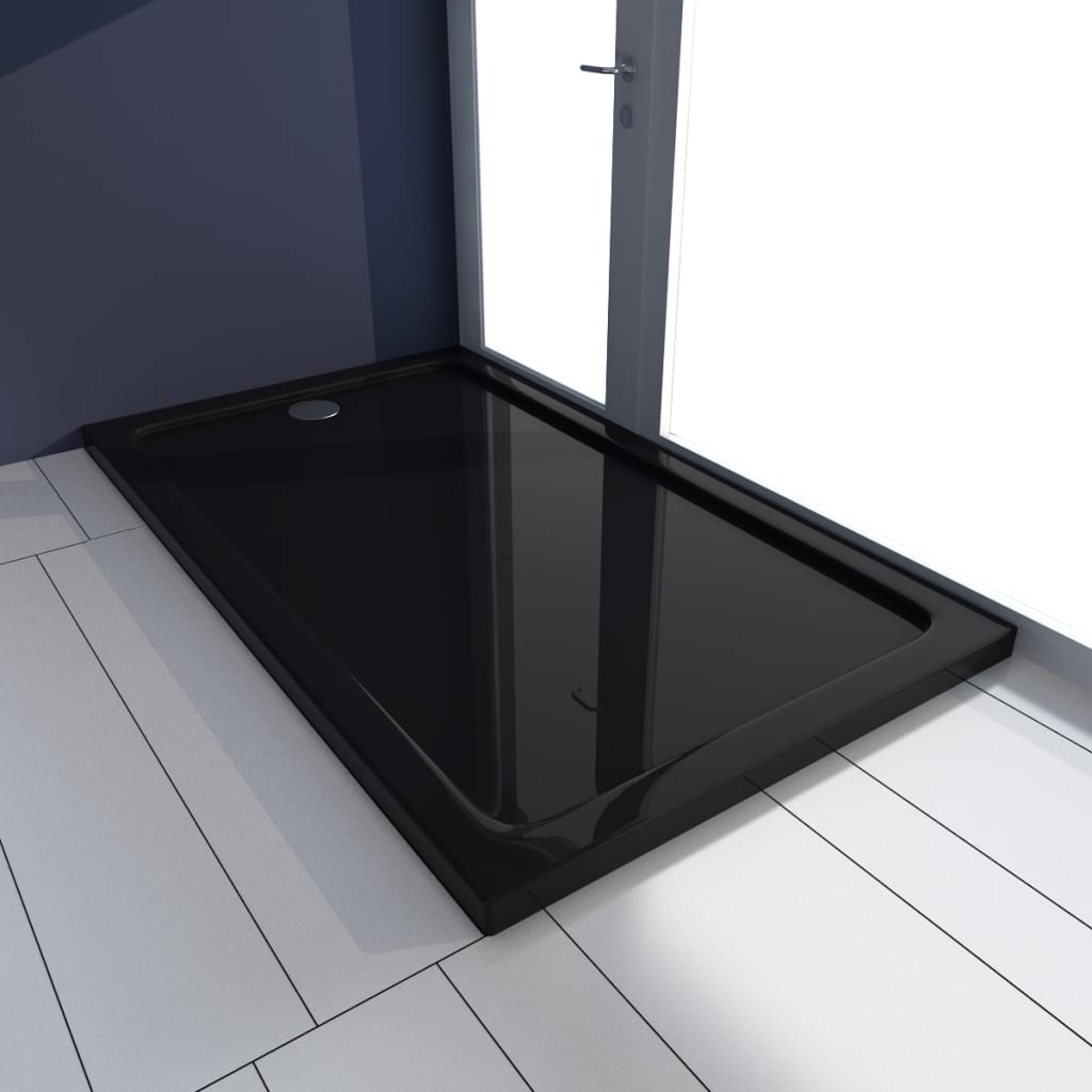 Rectangular ABS Shower Base Tray Black 70 x 120 cm vidaXL.co.uk