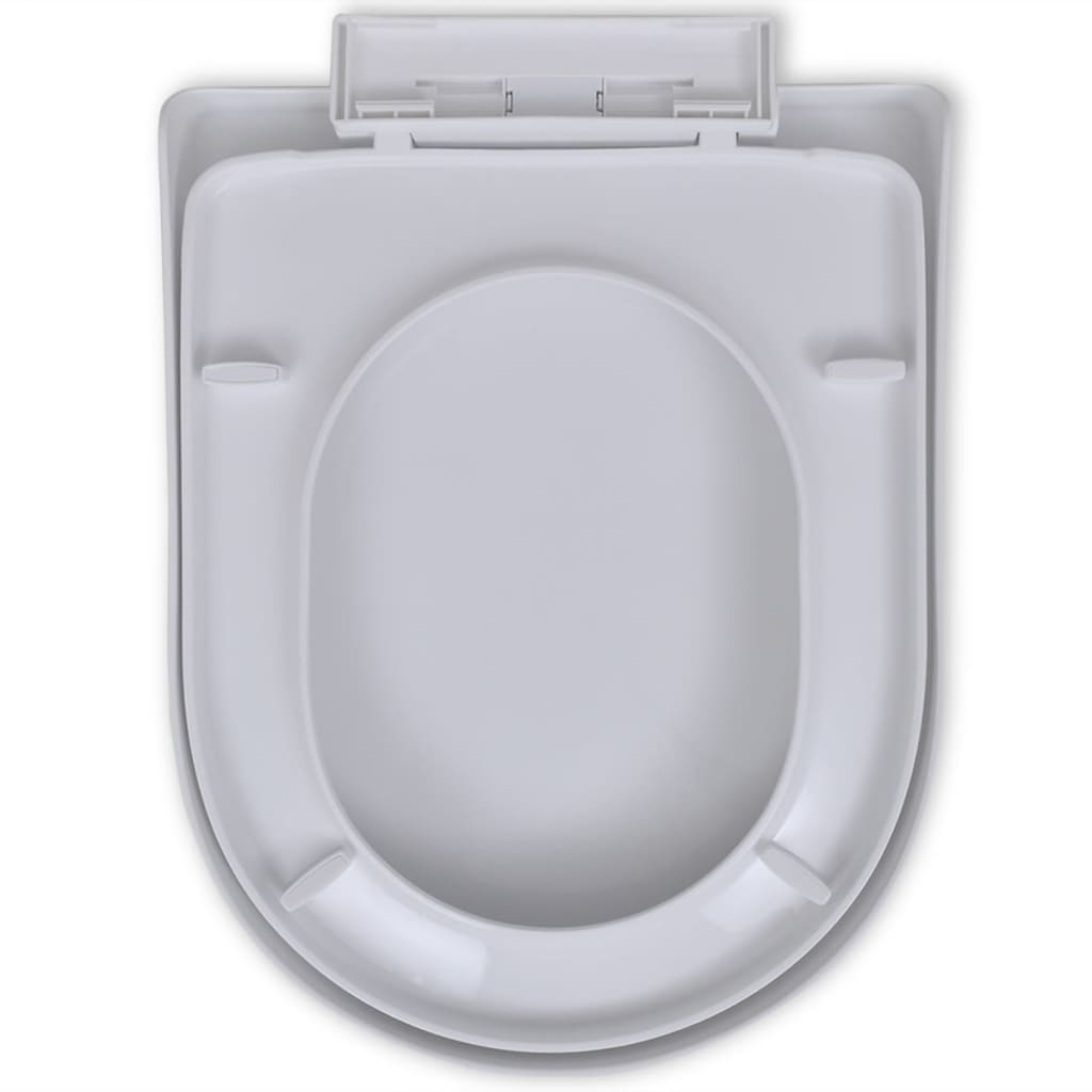 White Soft-close Toilet Seat Square | vidaXL.co.uk