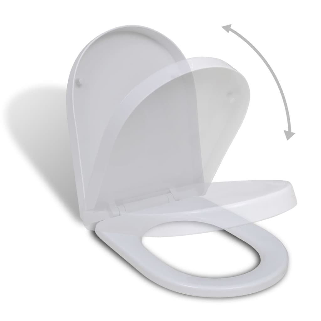 White Softclose Toilet Seat Square vidaXL.co.uk