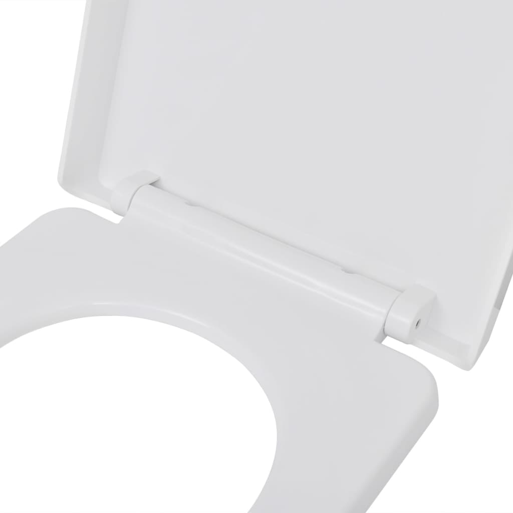 White Softclose Toilet Seat with Quickrelease Design Square vidaXL