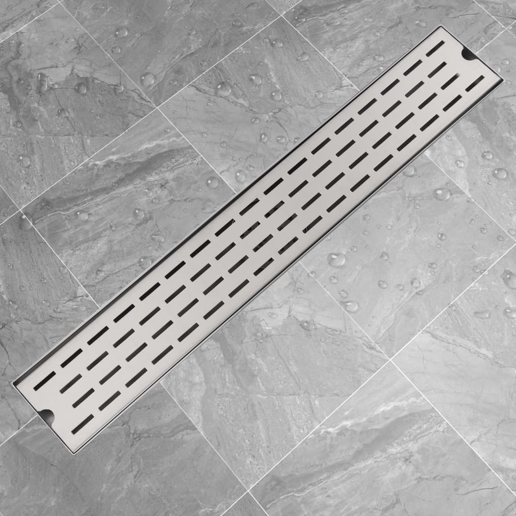 VidaXL Linear Shower Drain Line 730x140 Mm Stainless Steel VidaXL co uk