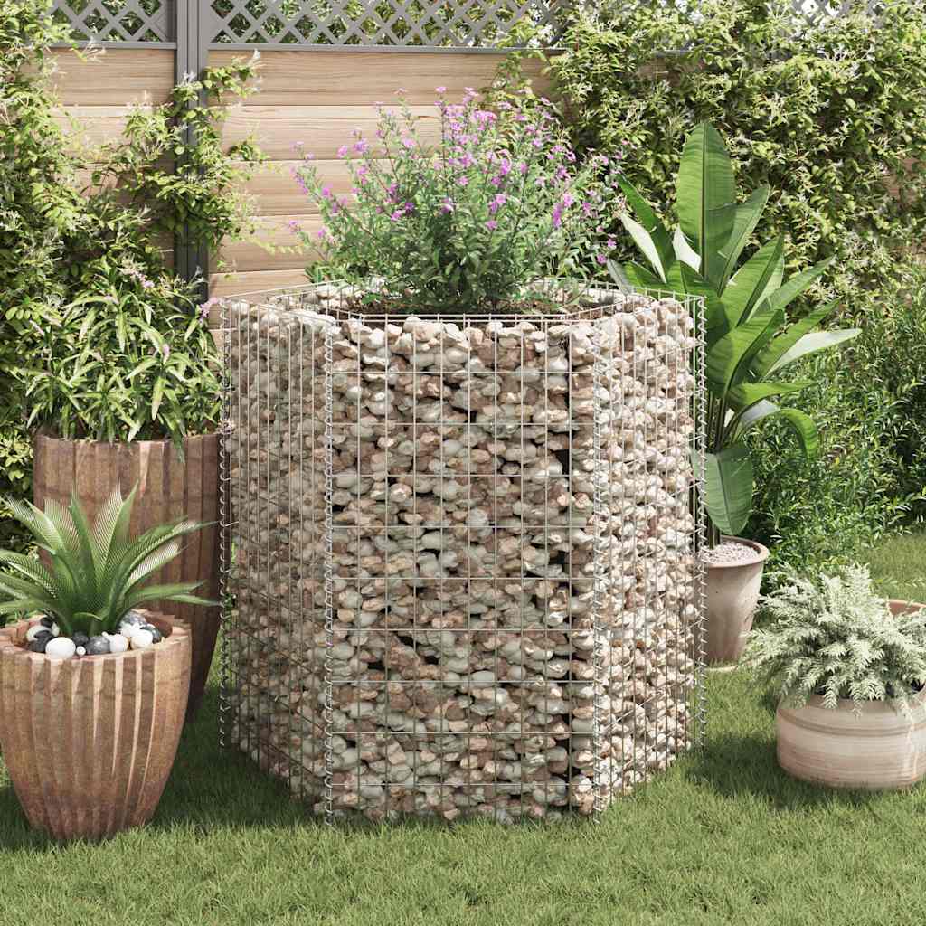 vidaXL Hexagonal Gabion Planter 100x90x100 cm vidaXL.co.uk