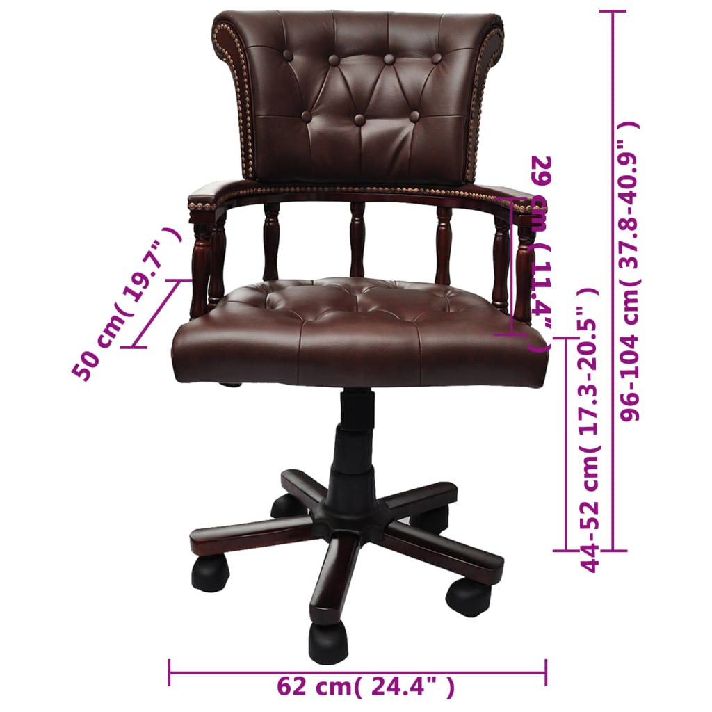 vidaXL Fauteuil Siège de bureau Mobilier de bureau en cuir ...