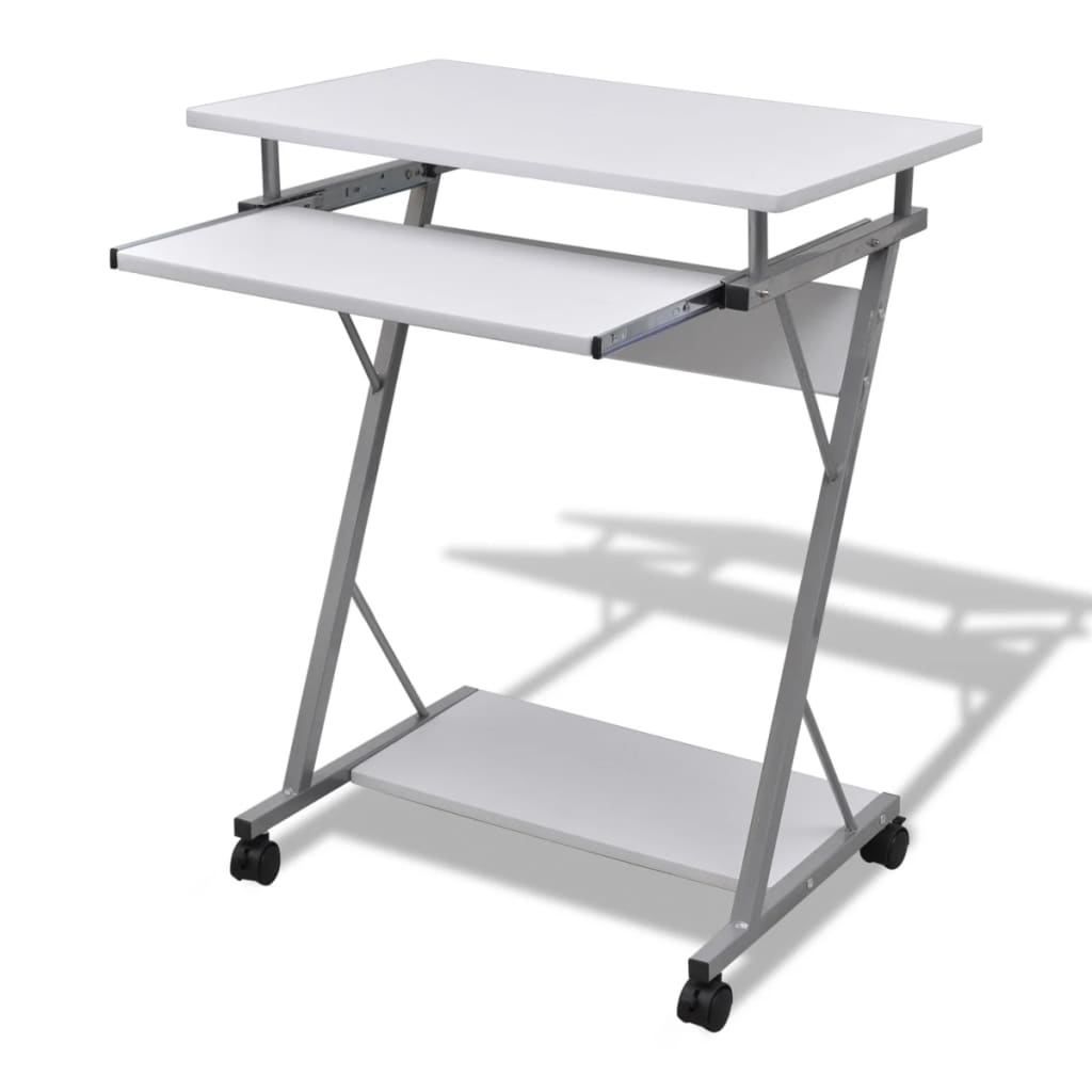 Mobile Computer Table White Desk Laptop Stand Keyboard Tray Office Picture 11 Of