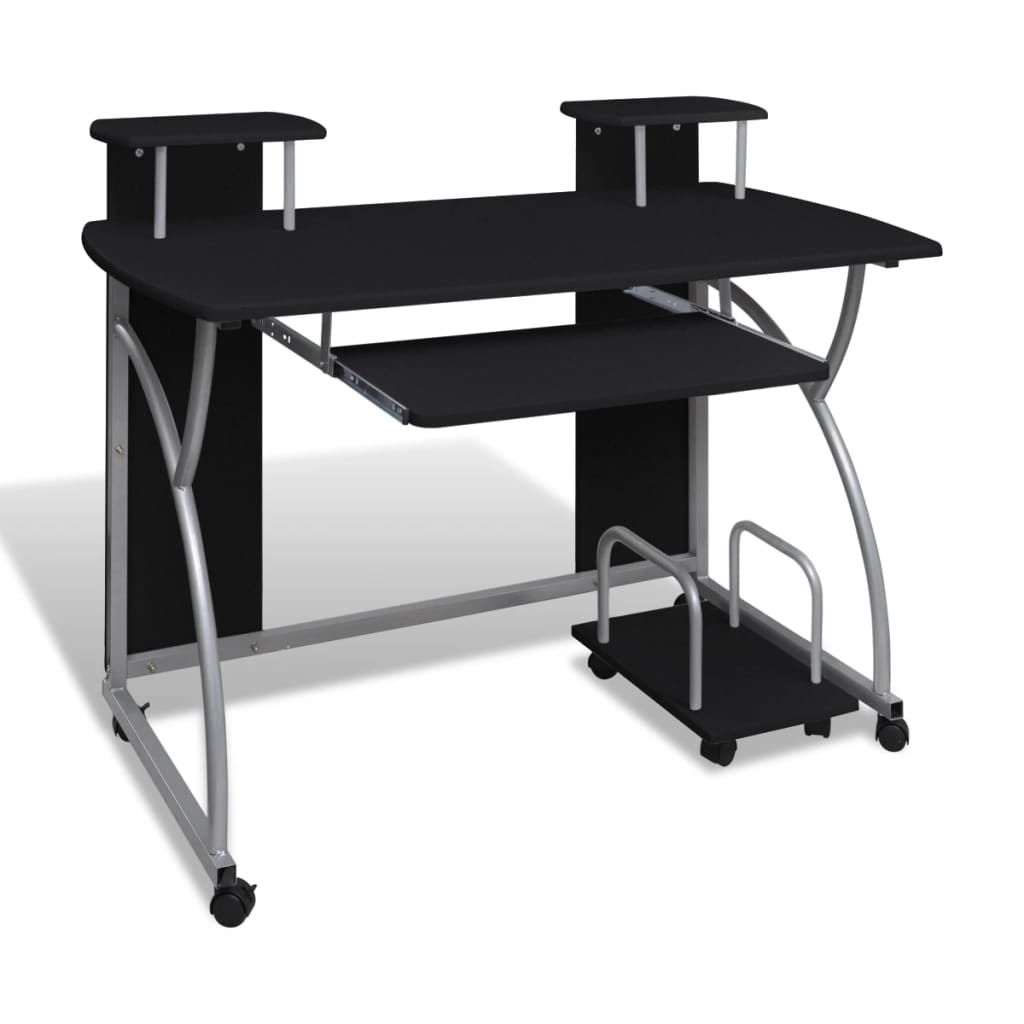 Black Brown White Office Computer Desk Student Table Pull Out Tray Black Brown White Office Computer Desk Student Table