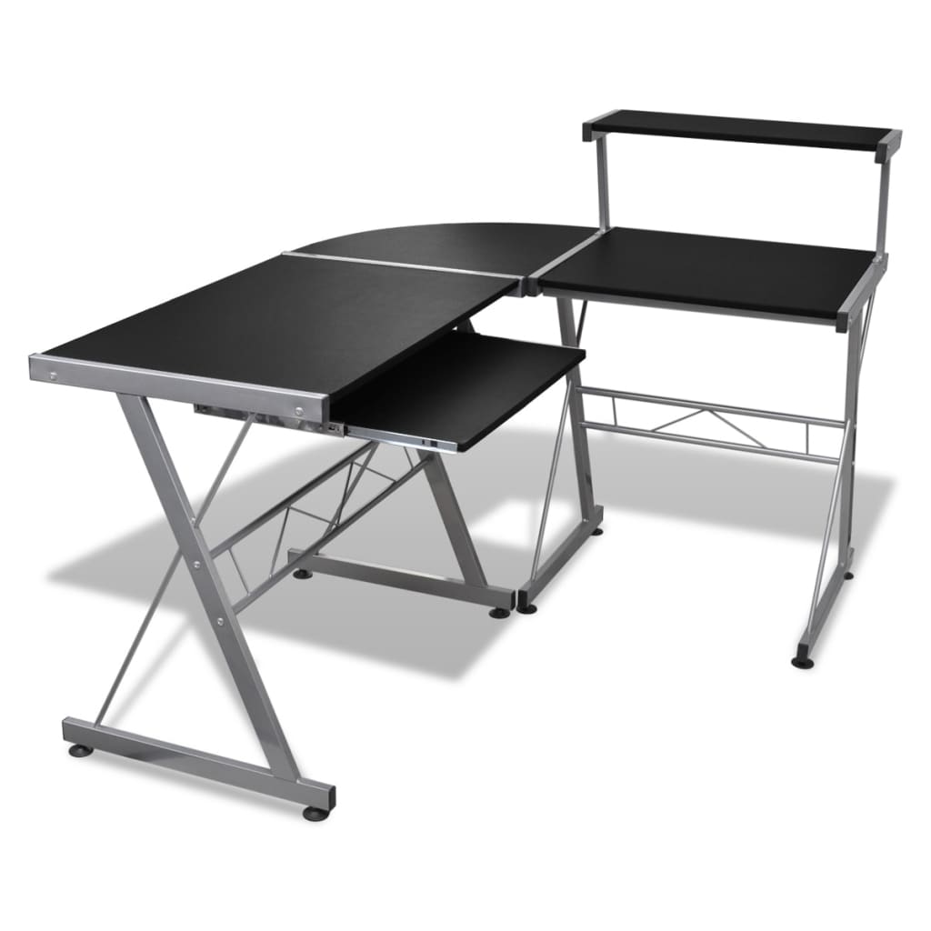 L Shape Corner Computer Desk Pc Laptop Table Workstation Home Black L Shape Corner Computer Desk Pc Laptop Table