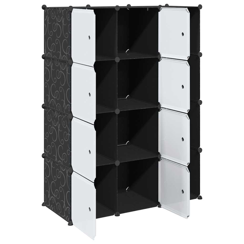 Armario modular de 9 compartimentos, blanco y negro, 37 x 115 x 150 cm vidaXL es Armario Modular ~ Armario modular de 9 compartimentos, blanco y negro, 37 x 115 x 150 cm vidaXL es