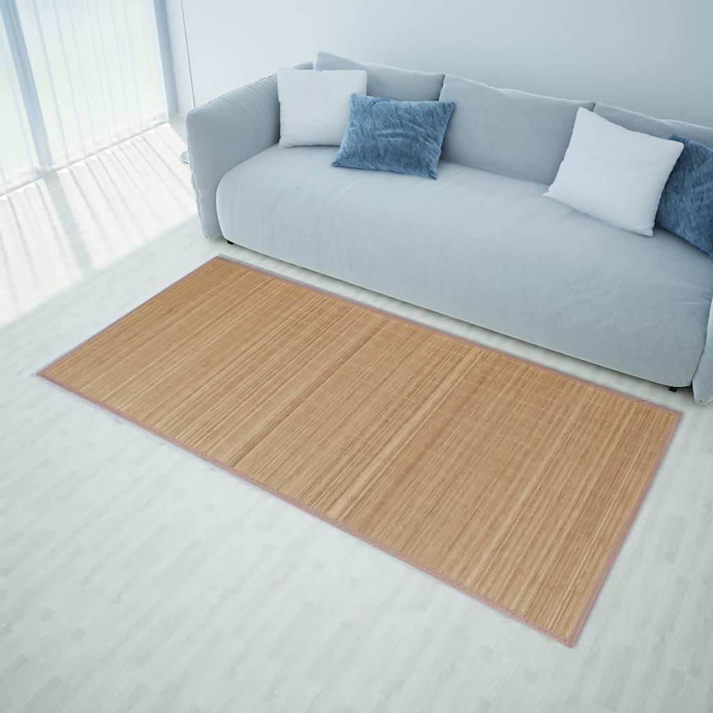 Rechthoekige bamboe mat 80 x 200 cm (Bruin) bamboemat bamboetapijt tapijt