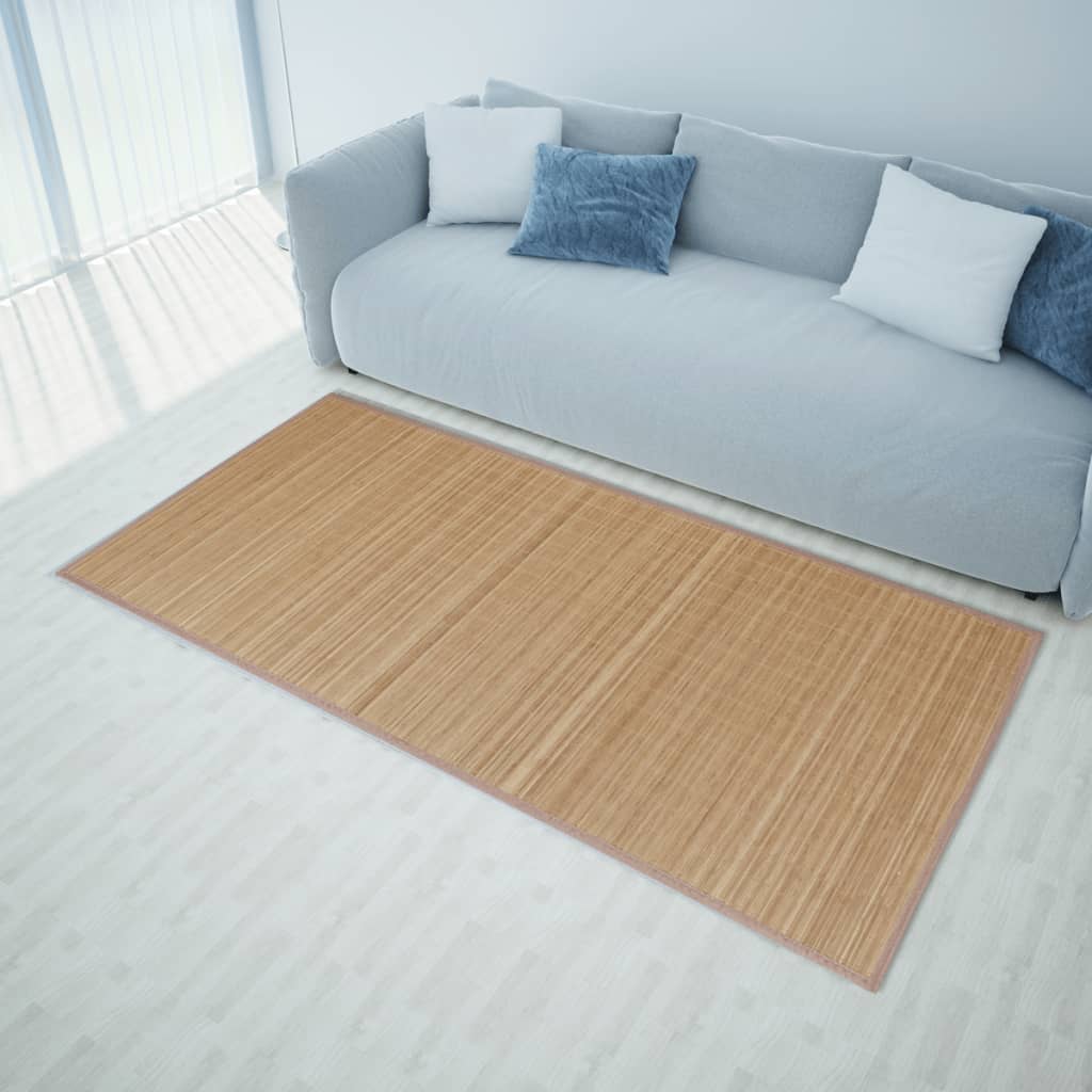 Rechthoekige bamboe mat 120 x 180 cm (Bruin) bamboemat bamboetapijt tapijt