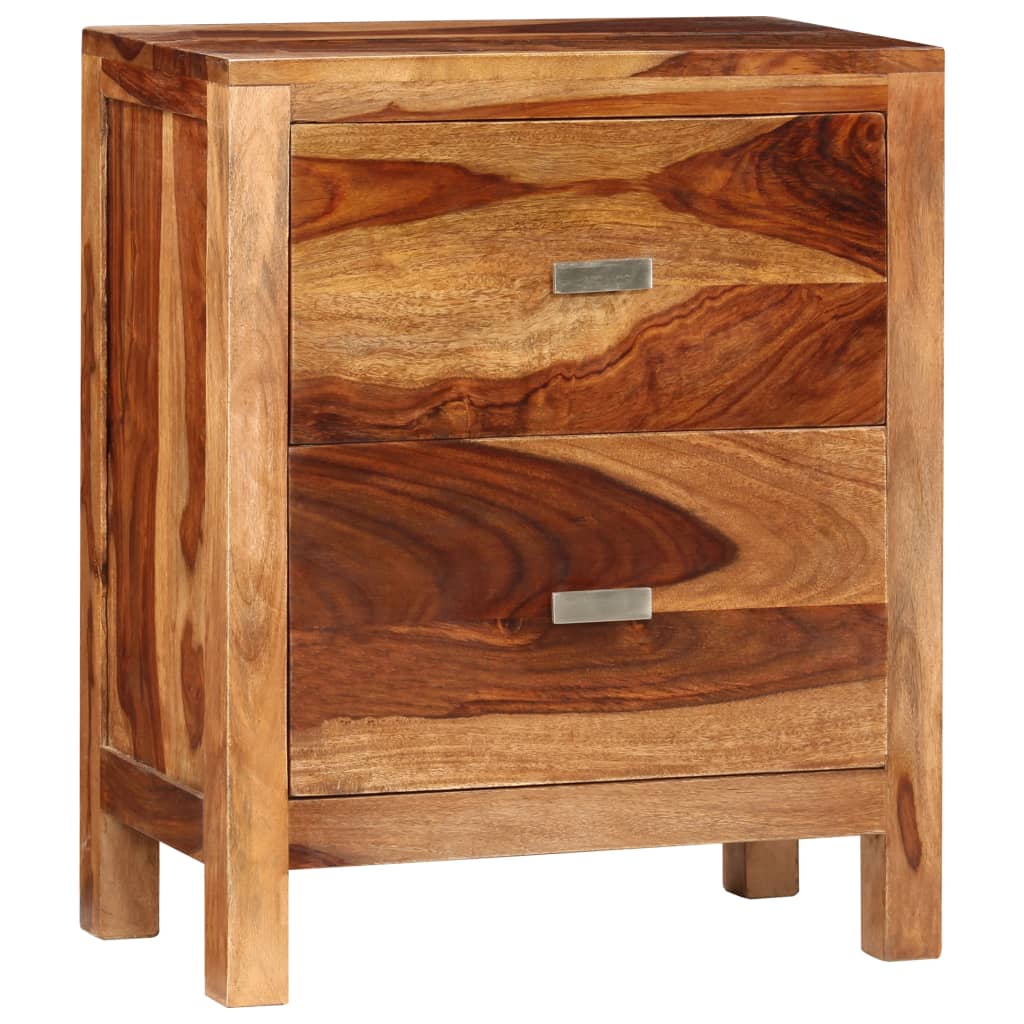 Sheesham Solid Wood Bedside Cabinet With 2 Drawers VidaXL Co Uk   Image 