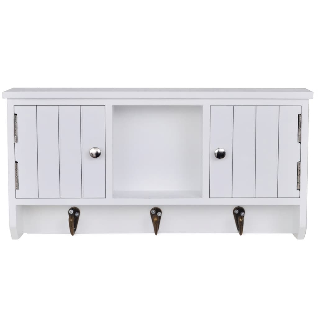 Armario de pared con puertas y ganchos para llaves y joyas vidaXL es Aparadores Olaio ~ Armario de pared con puertas y ganchos para llaves y joyas vidaXL es