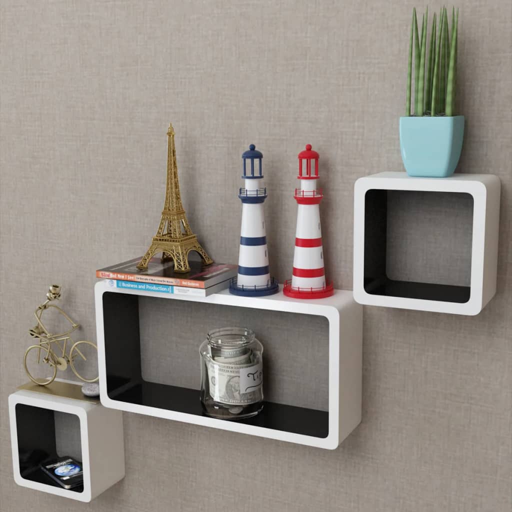 VIDAXL 3 MENSOLE per pareti Casa Soggiorno Sala Bianche-Nere MDF per ... VIDAXL 3 MENSOLE per pareti Casa Soggiorno Sala Bianche-Nere MDF per ...