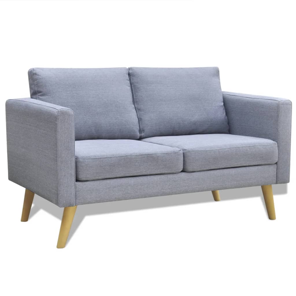 Light Grey 2-Seater Fabric Sofa | www.vidaxl.com.au