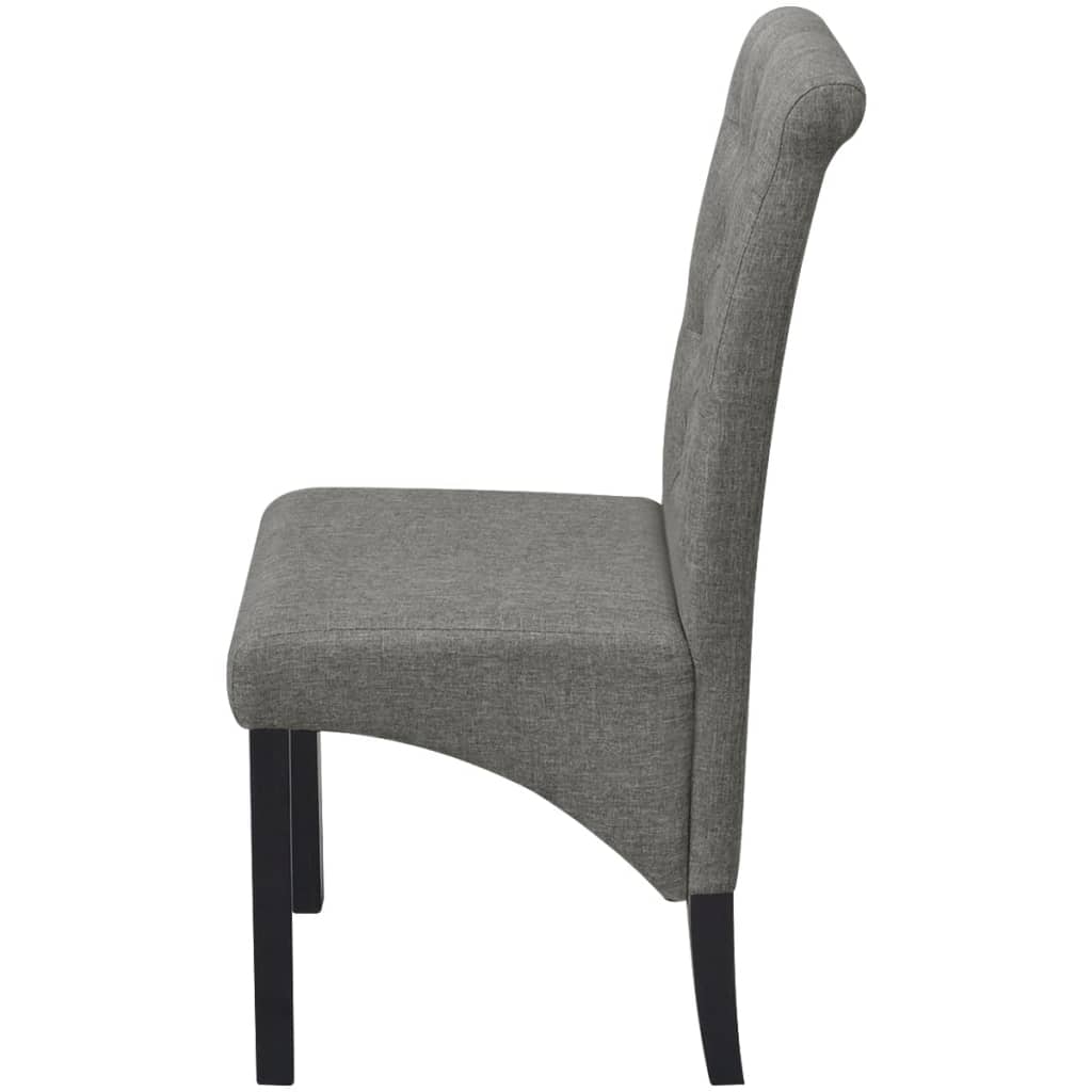2 Dining Chairs Fabric Upholstery Dark Grey High Back | www.vidaxl.com.au