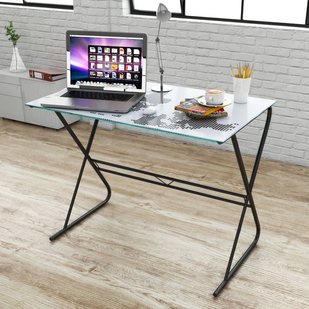 Tempered Glass Computer Student Desk World Map Rainbow Pattern Home Tempered Glass Computer Student Desk World Map Rainbow