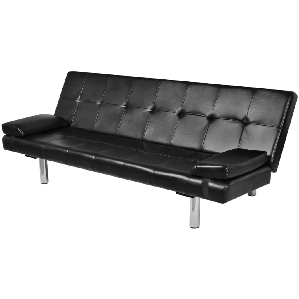 Modern Black Convertible Sofa Bed Sleeper Couch Futon Lounge With Picture 12 Of