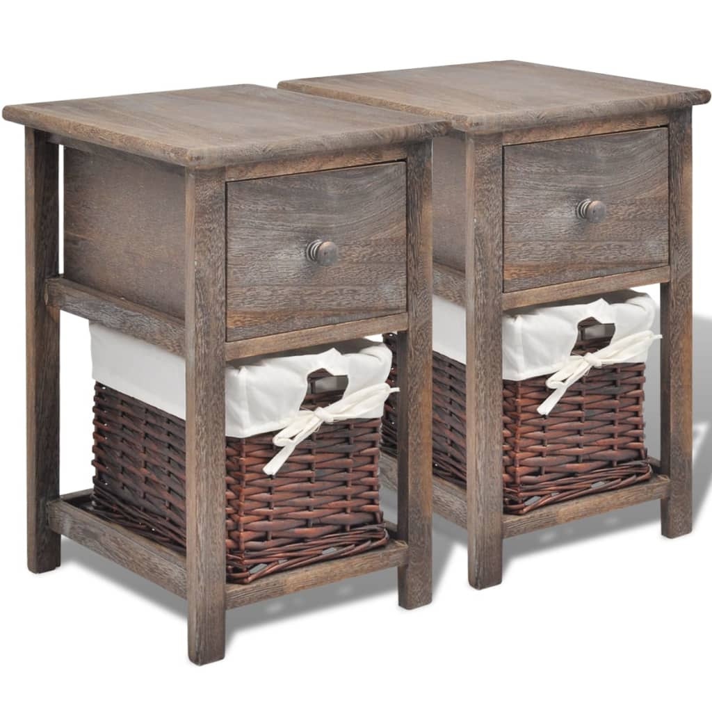 vidaXL Table de Chevet Bois Blanc Support de T/él/éphone Armoire Lat/érale