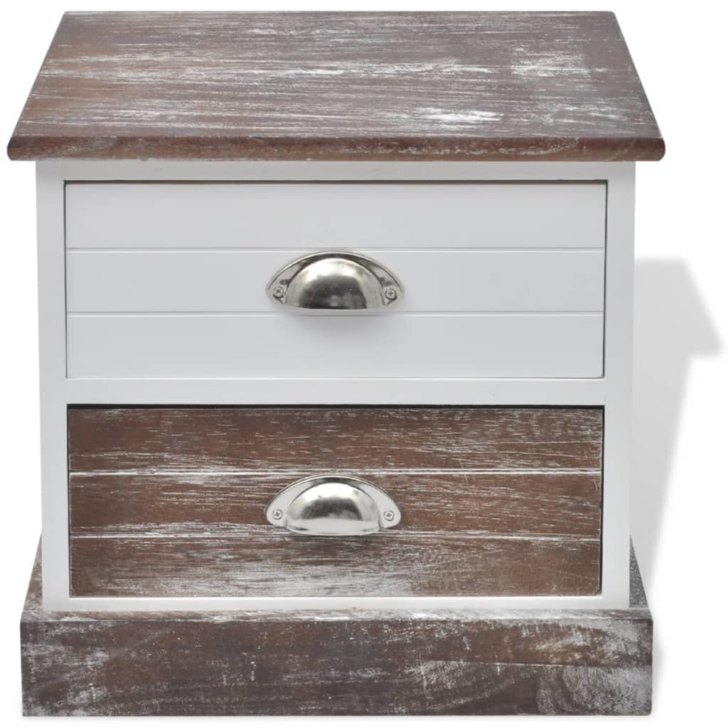 vidaXL Comodino Francese Rustico Chic 4 Cassetti Legno Cassettiera Mobiletto