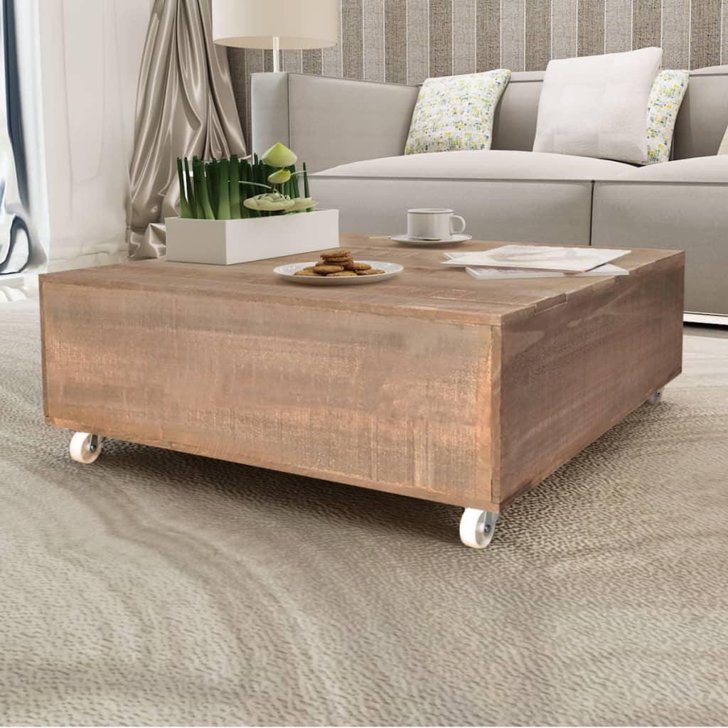 Small Solid Wood Coffee Table Living Room Retro Modern Furniture On Vidaxl Solid Wood Coffee Table Brown Living Room Furniture Decor Plant Stand